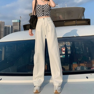 Quần kaki bò jean nữ ống xuông rộng suông jeans cạp cao Hottrend 2022 - MS05