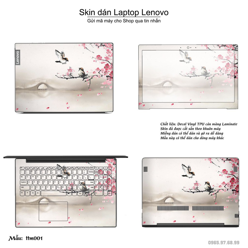 Skin dán Laptop Lenovo in hình Tranh thủy mặc (inbox mã máy cho Shop)