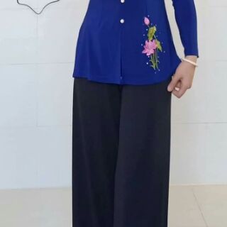 Bộ Áo bà ba tay dài hoa sen