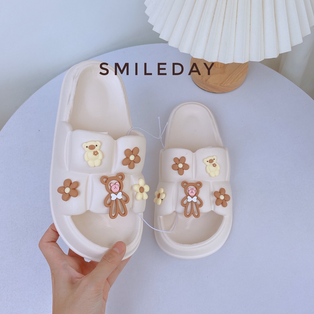Form nhỏ Dép Bánh Mì Đế Êm Chân 3.5cm Tặng Kèm Sticker Gấu G156