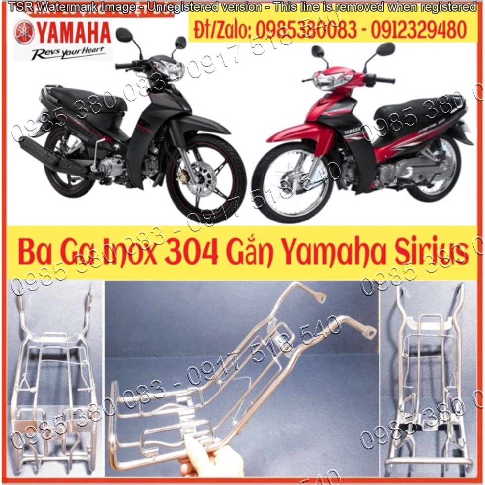 Baga Giữa Xe Sirius Thường 110 cc từ 2016 - 2021, Sirius 50cc INOX 10 ly chắc chắn Mẫu 2021 (Ảnh tự chụp)