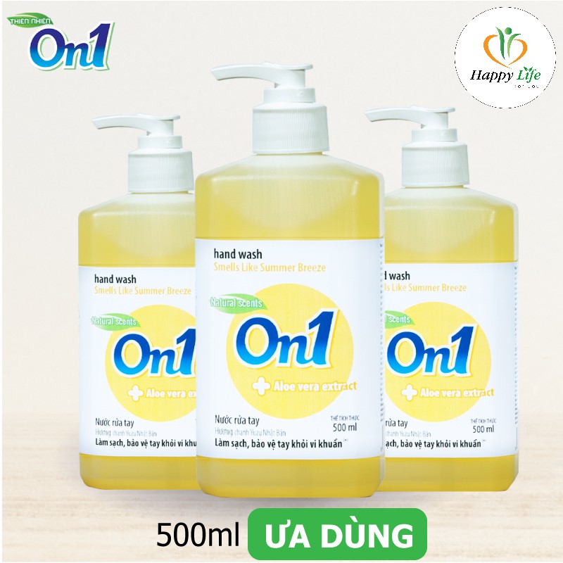 Nước rửa tay tạo bọt, xà phòng rửa tay, gel rửa tay On1 500ml, làm sạch diệt khuẩn - Happy Life 4U
