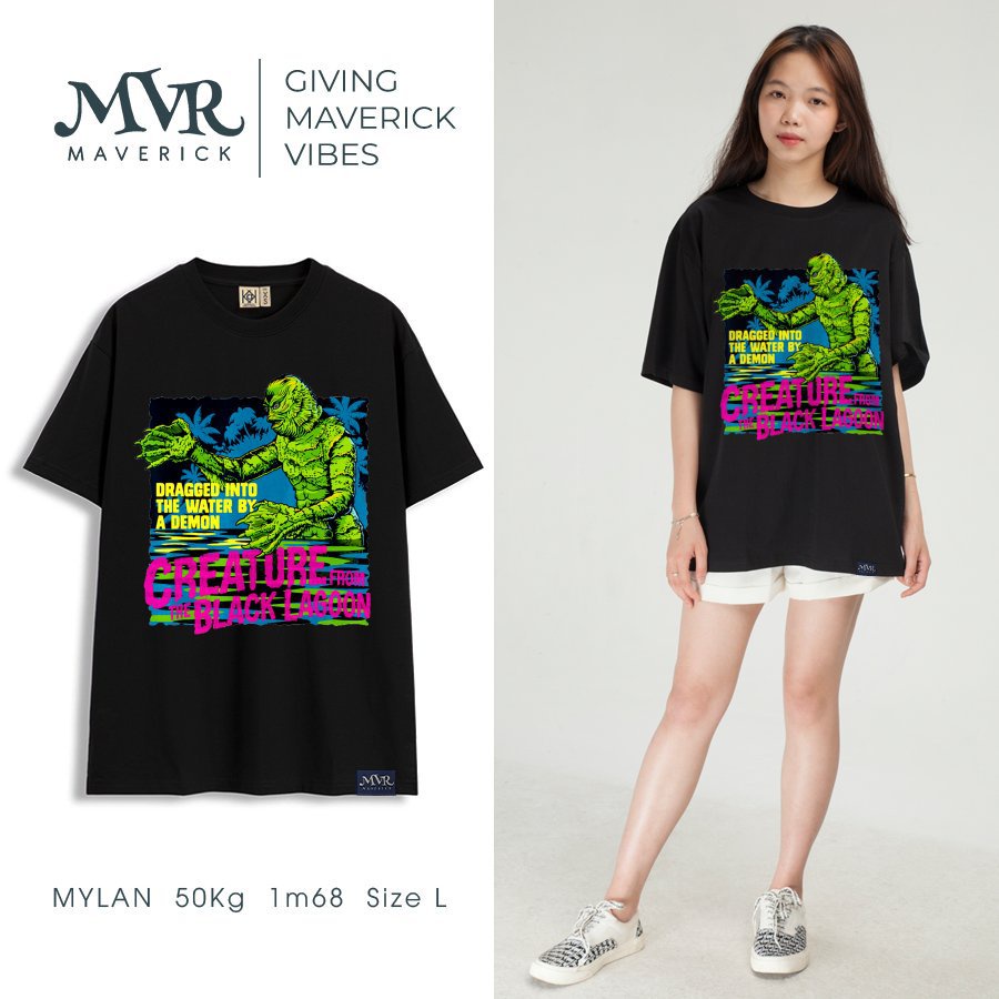Áo thun nữ nam Cotton thoáng mát phong cách Bị một con quỷ kéo xuống nước MVR KK3898