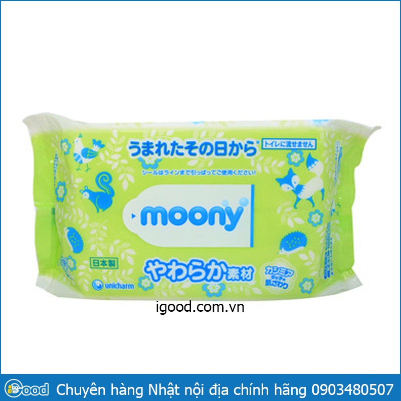 Khăn ướt Moony nội địa Nhật gói 80 tờ