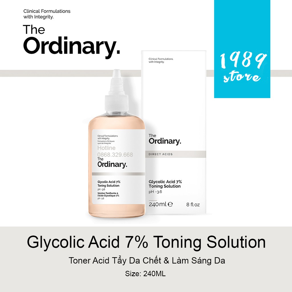 Toner Acid Tẩy Da Chết & Làm Sáng Da The Ordinary Glycolic Acid 7% Toning Solution 240ml