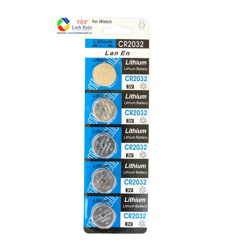 Vỉ 5 viên pin cúc áo CR2032 Lithium Battery 3V