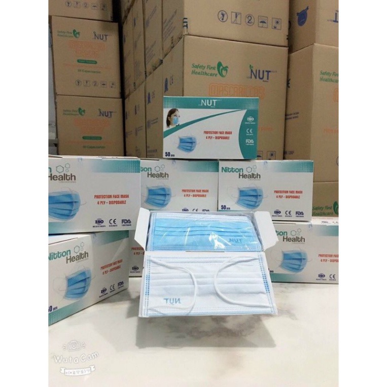 Hộp 50 cái  khẩu trang y tế kháng khuẩn 4 lớp  - Hàng xuất khẩu Cao cấp công ty check mã vạch