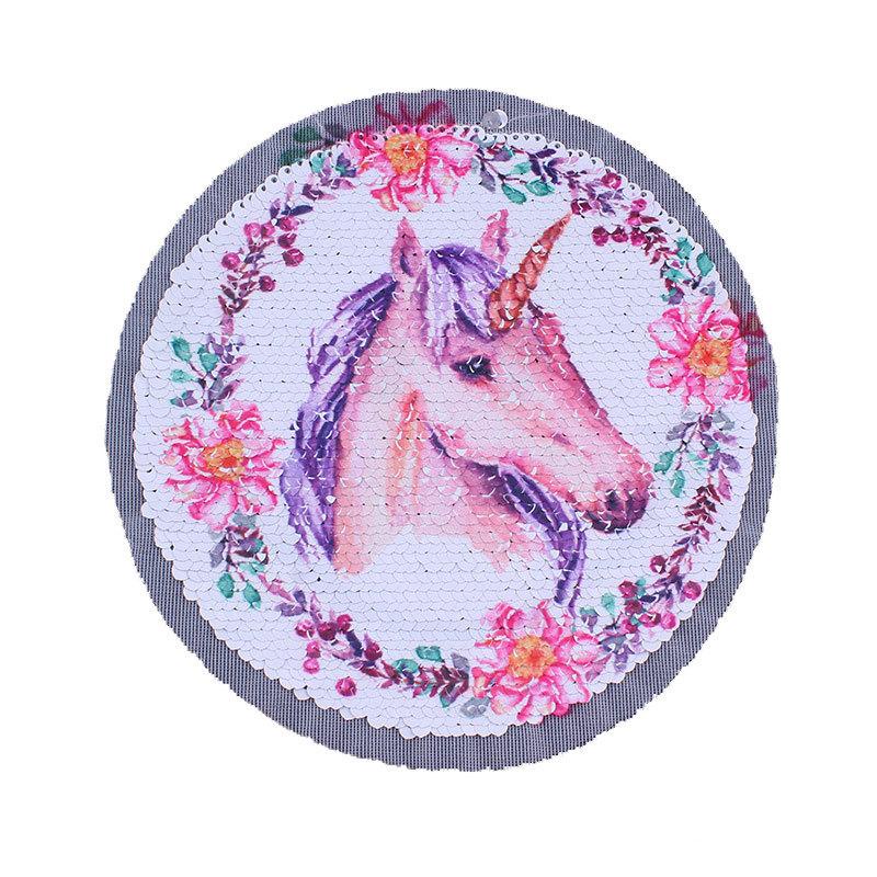 Miếng Dán Quần Áo/Giày/Túi Xách Hình Kỳ Lân Đính Kim Sa Lấp Lánh Xinh Xắn