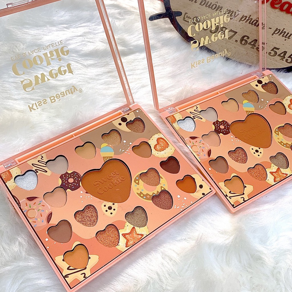 Bảng phấn mắt 17 ô Sweet Cookie trái tim Q2 | BigBuy360 - bigbuy360.vn