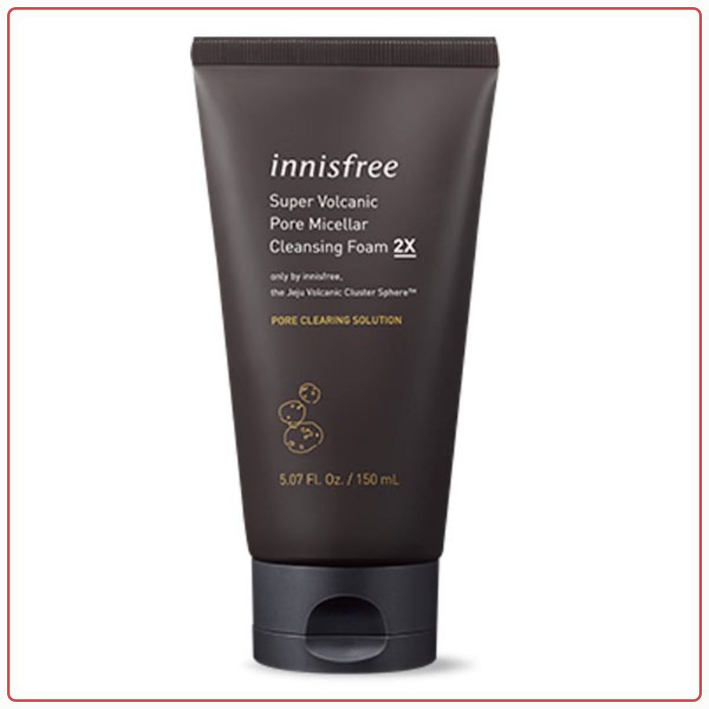 Sữa Rửa Mặt Tro Núi Lửa Innisfree Super Volcanic Pore Micellar Cleansing Foam 2X 150ml