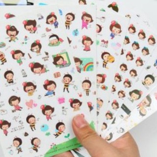 Set 6 vỉ sticker cô gái xinh xắn 10*15 cm