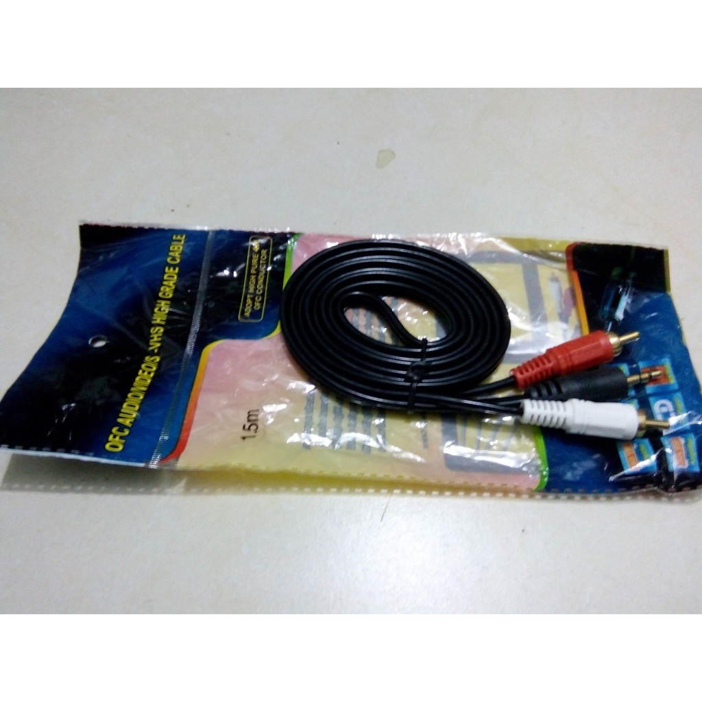 dây âm thanh 3.5mm ra 2 đầu av 1.5 mét / 3 mét