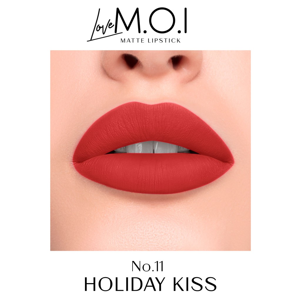 Son Love M.O.I Matte Liptick No.11 Holiday Kiss màu đỏ thuần