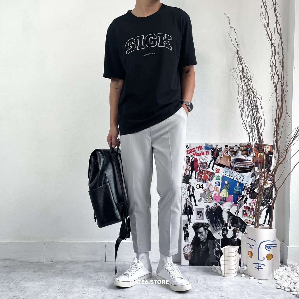 Quần âu Nam GATE6 form regular, quần ống đứng công sở dáng cropped thun lưng co giãn - Dressy - #G0012