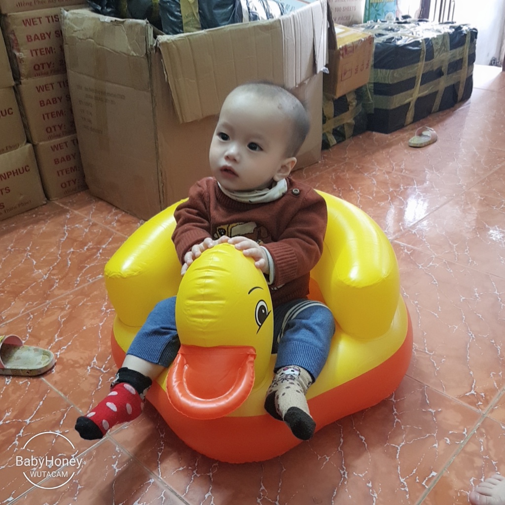 Ghế hơi tập ngồi cho bé từ 0-2 tuổi- hình con vịt vàng Đáng yêu