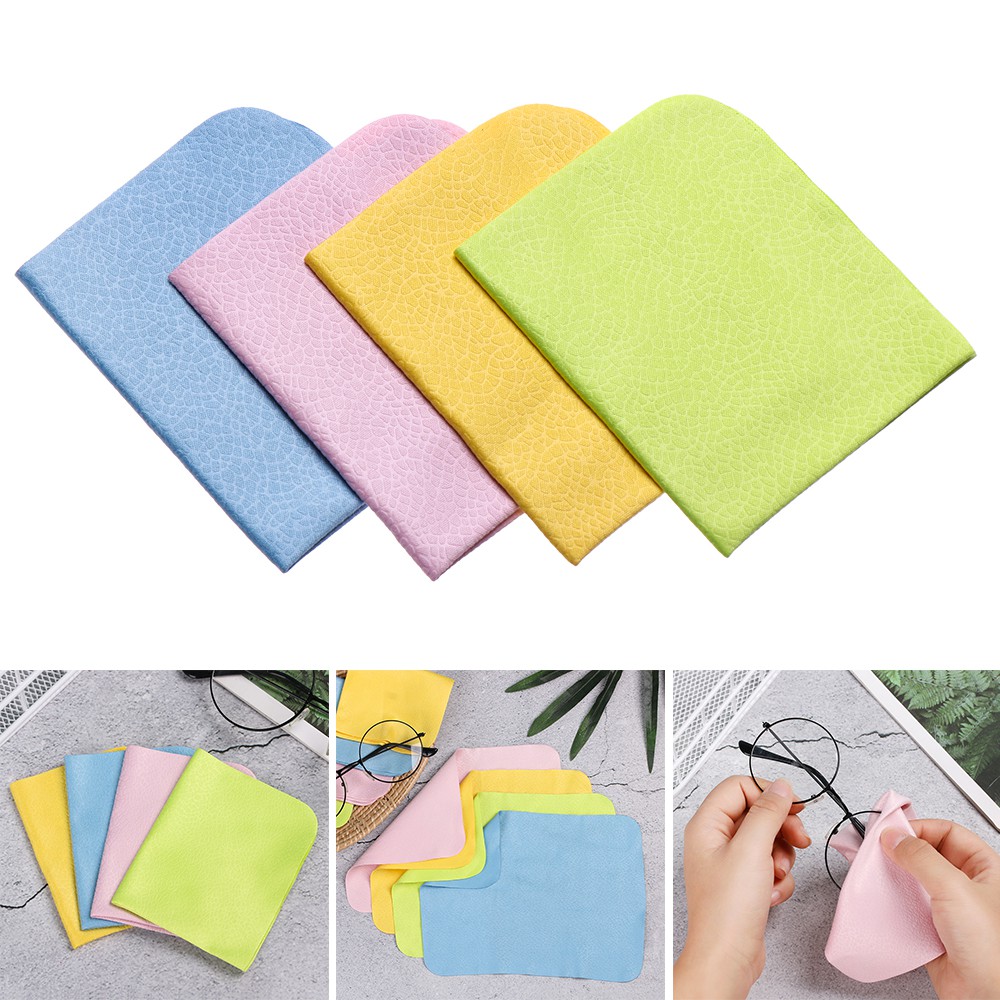 💜LAYOR💜 4 Pcs Random Color New Eyeglasses Cleaner Multi-color Microfiber Glasses Cleaning Cloth High quality Phone Screen Camera Lens Phone Screen