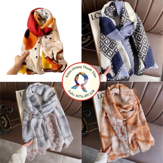 Khăn choàng dài 180x90 cotton pha lanh- khăn quàng cổ làm áo đầm che nắng đi biển cao cấp hottrend