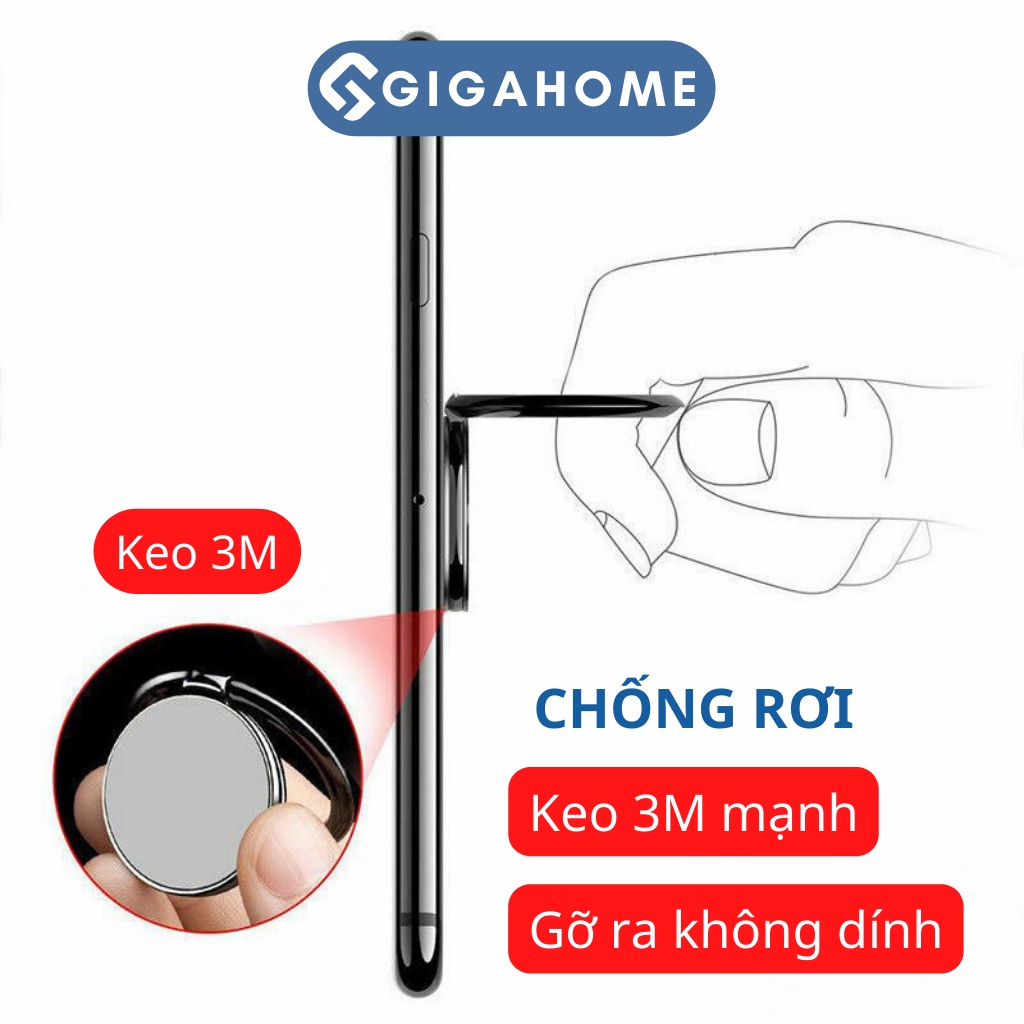 Giá Đỡ Chiếc Nhẫn Cho Điện Thoại Và Máy Tính Bảng GIGAHOME Xoay 360 Độ, Mỏng Nhẹ 6751