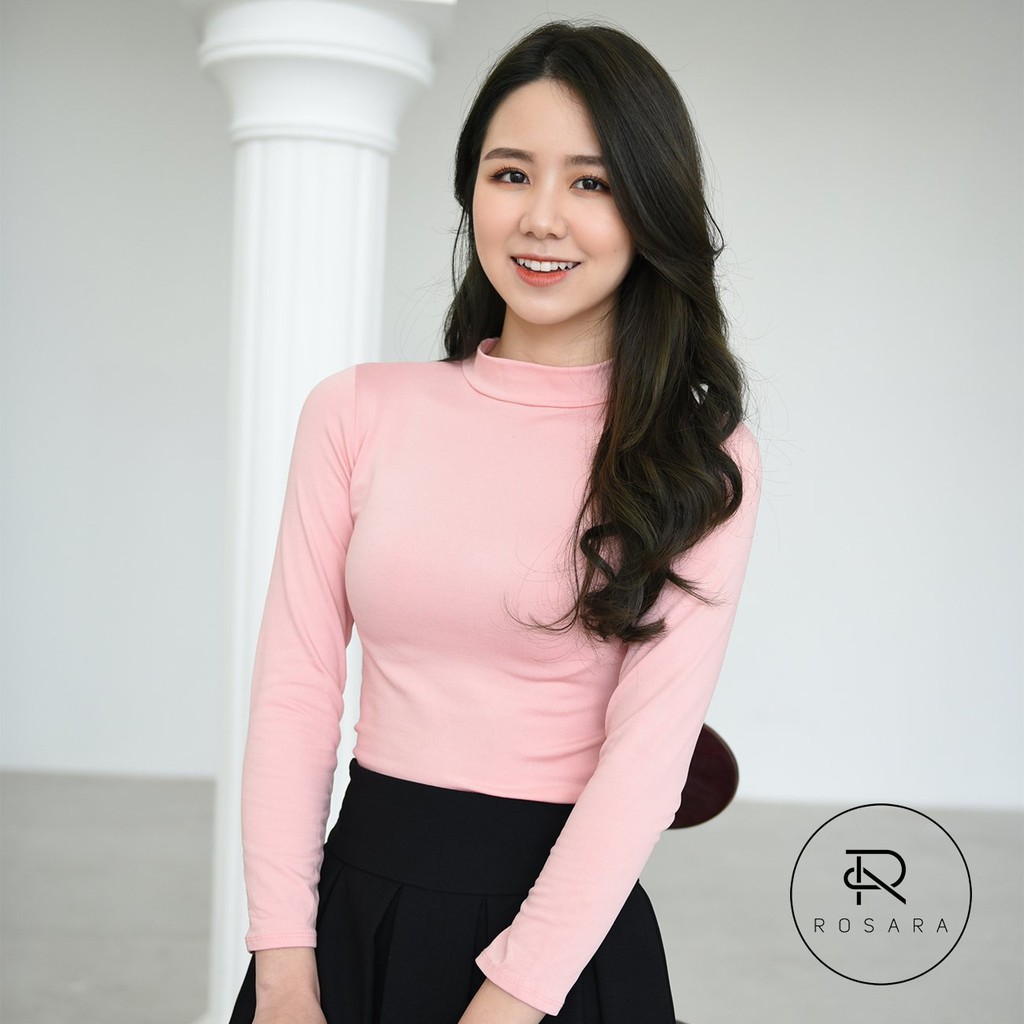Áo thun giữ nhiệt 4 màu thời trang nữ Rosara AGN02