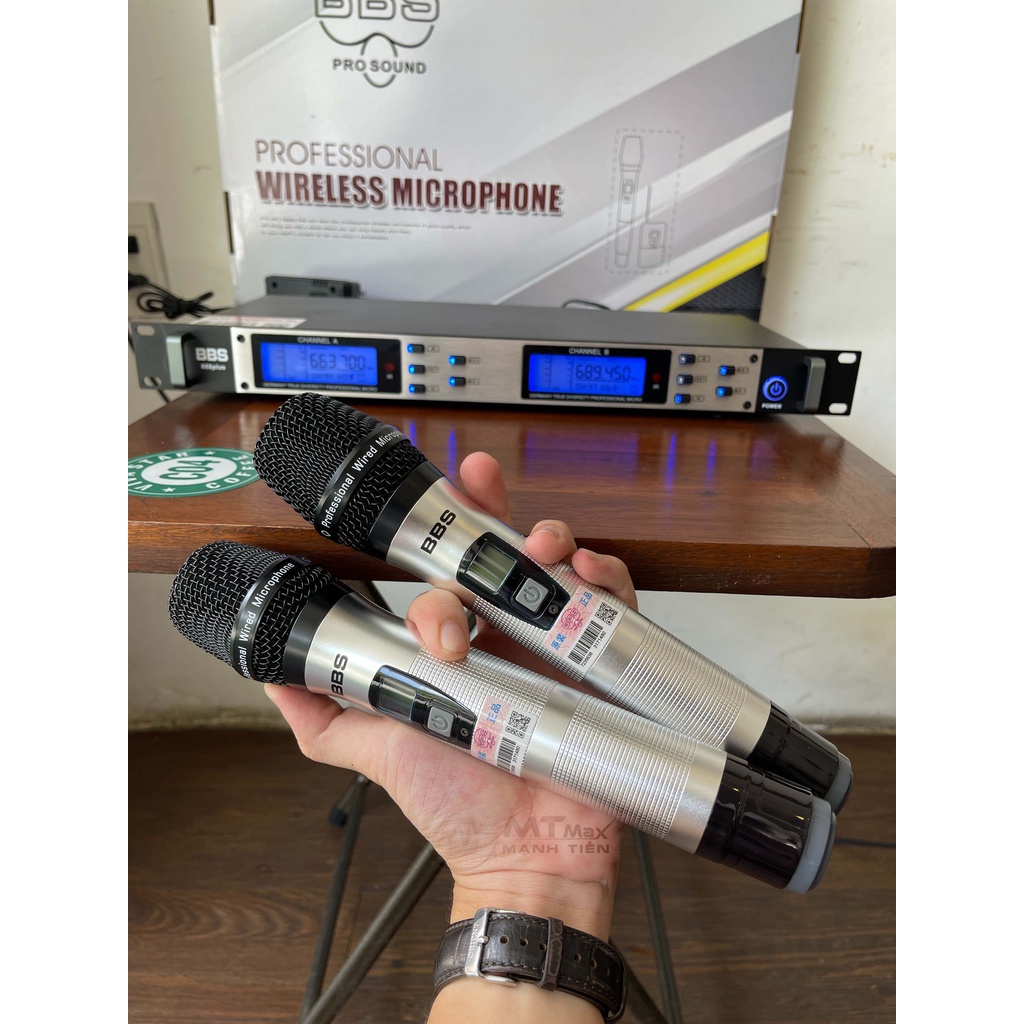 Micro không dây BBS 888 Plus hát karaoke gia đình sân khấu- Độ nhạy cao, bắt sóng xa, chống hú rít - Thiết kế sang trọng