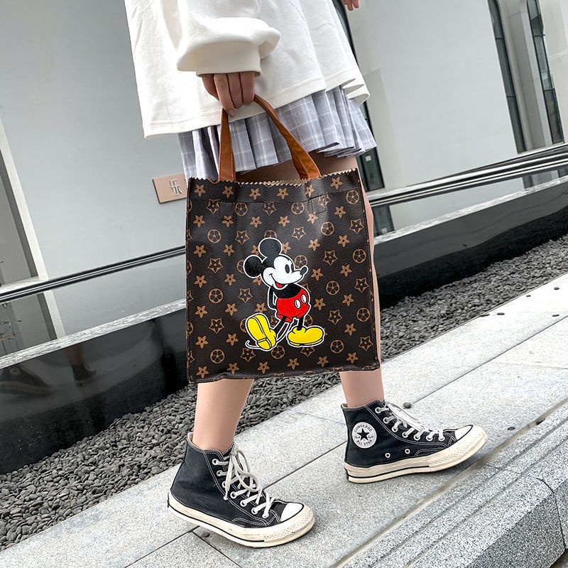 Túi Xách Tay Nữ In Hình Chuột Mickey Thời Trang