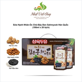 Sữa Hạnh Nhân-Óc Chó-Đậu Đen Sahmyook Hàn Quốc (195ml x 20 bịch)