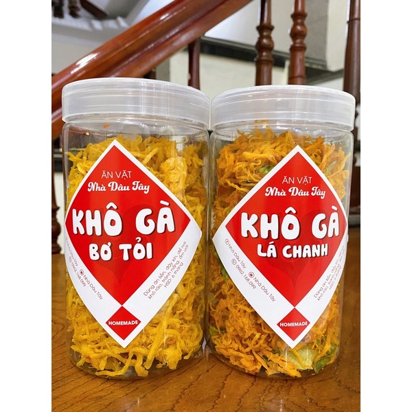 [COMBO RẺ NHẤT] 500GR Khô gà lá chanh và khô gà cháy tỏi Nhà Dâu Tây ăn vặt | BigBuy360 - bigbuy360.vn