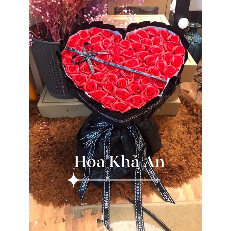 [Hoa Valentine, 8/3] Hoa sáp trái tim 60 bông vĩnh cửu cực xinh! Quà tặng tuyệt vời! Có Nowship Nội thành