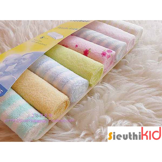 Set 8 chiếc chăn mặt Gerber cho bé, Khăn mặt bông cho bé sơ sinh, combo 8 khăn mặt siêu mềm cho bé sơ sinh