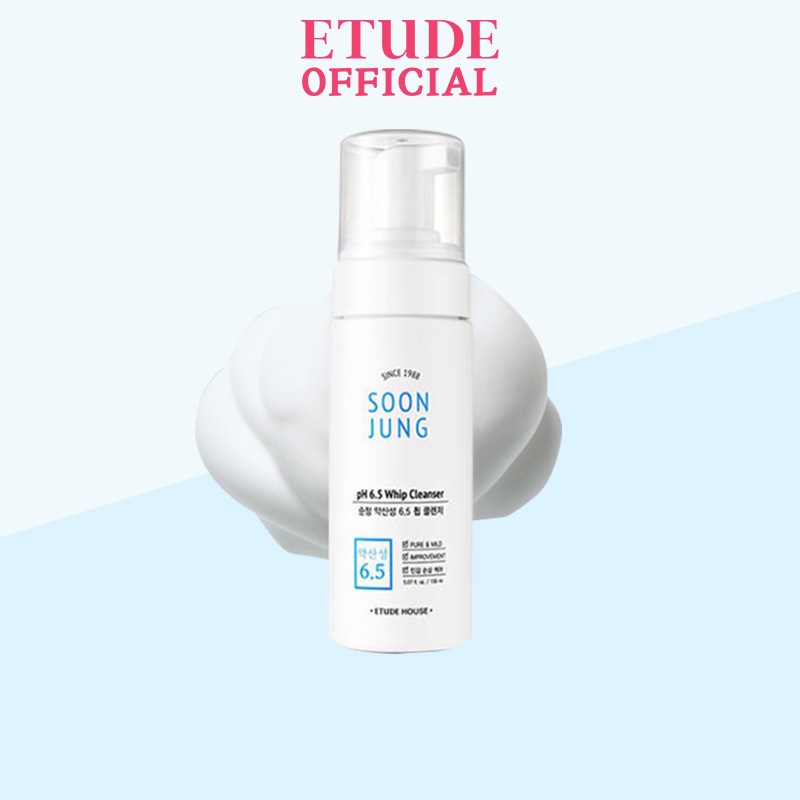Sữa Rửa Mặt dạng bọt cân bằng độ pH Etude SoonJung pH 6.5 Whip Cleanser 150ml Chất Lượng