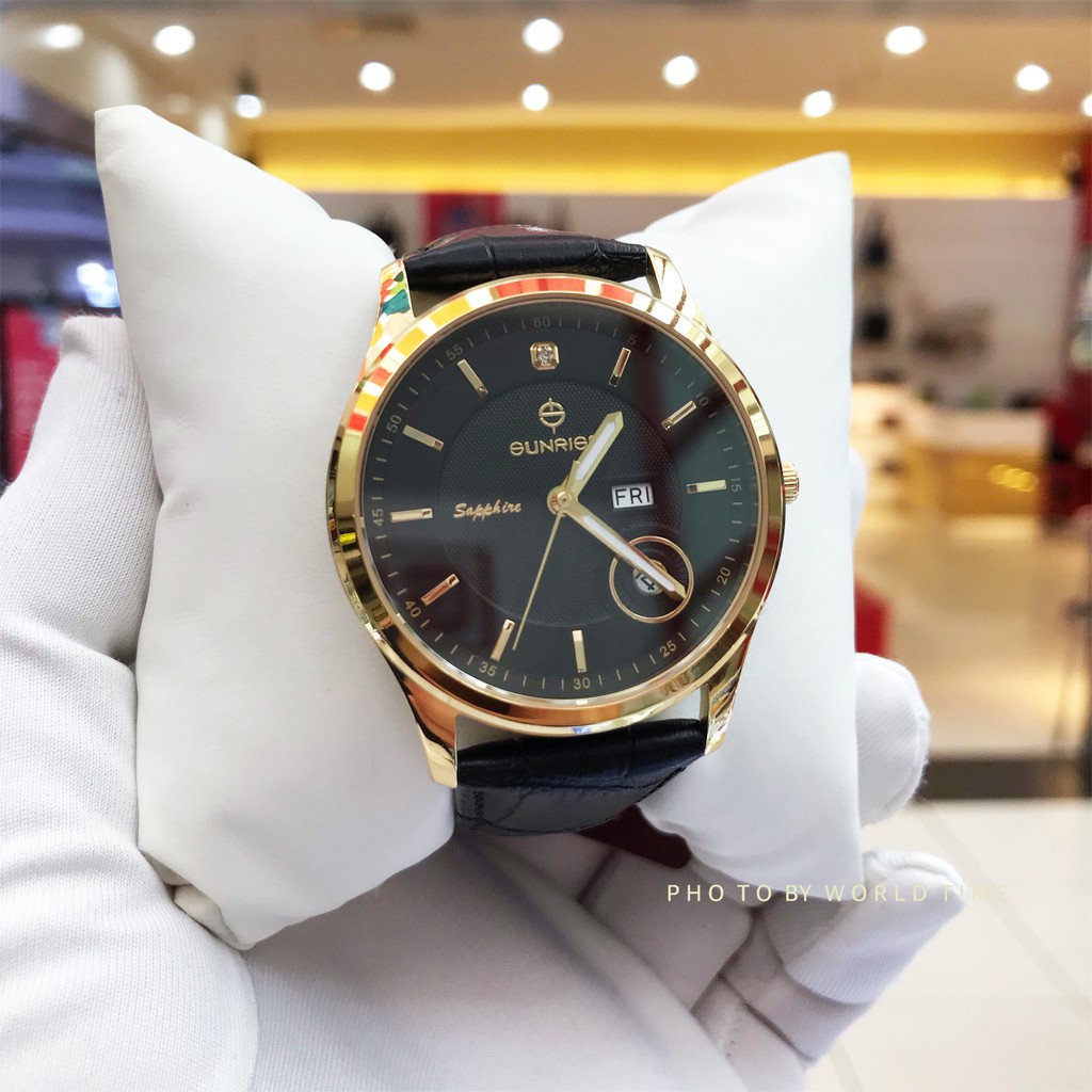 Đồng Hồ Nam Sunrise DM784SWA A Full hộp , túi , thẻ bảo hành hãng , Sapphire chống xước , chống nước
