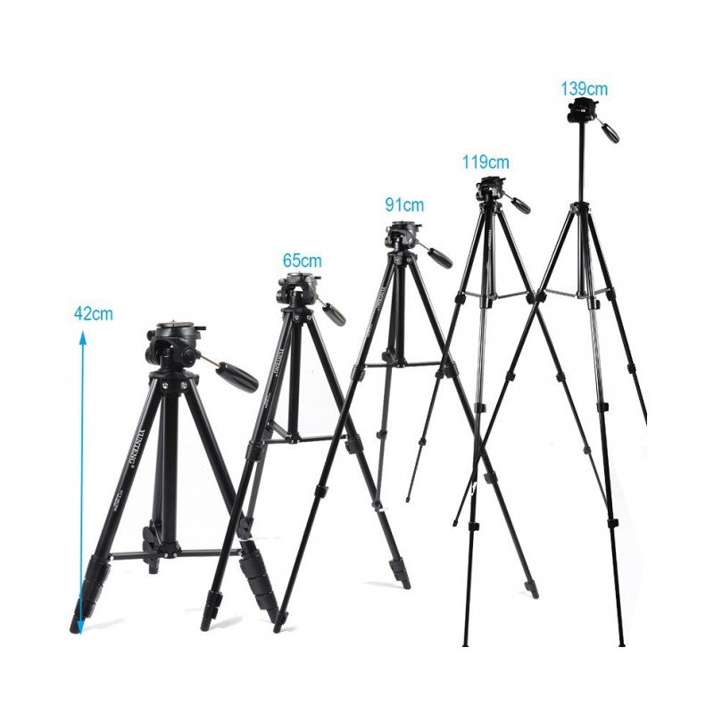 CHÂN MÁY ẢNH / TRIPOD YUNTENG 681, CAO TỐI ĐA 1.38M+Gá kẹp điện thoại