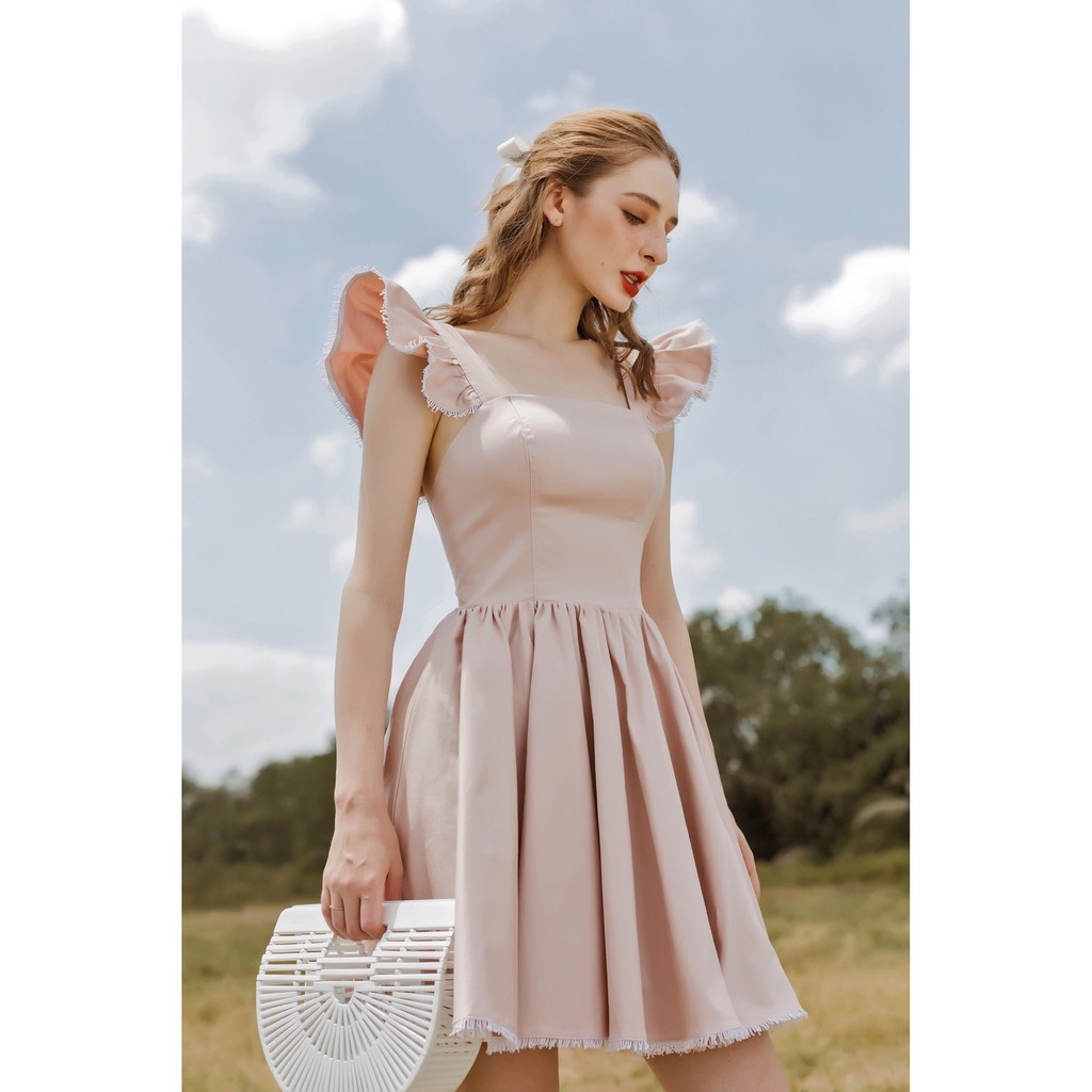 [Mã SKAMSALEP6 giảm 10% tối đa 100K đơn 150K] SÒ VINTAGE - CIAN Đầm xòe xếp ly tay cánh tiên | BigBuy360 - bigbuy360.vn