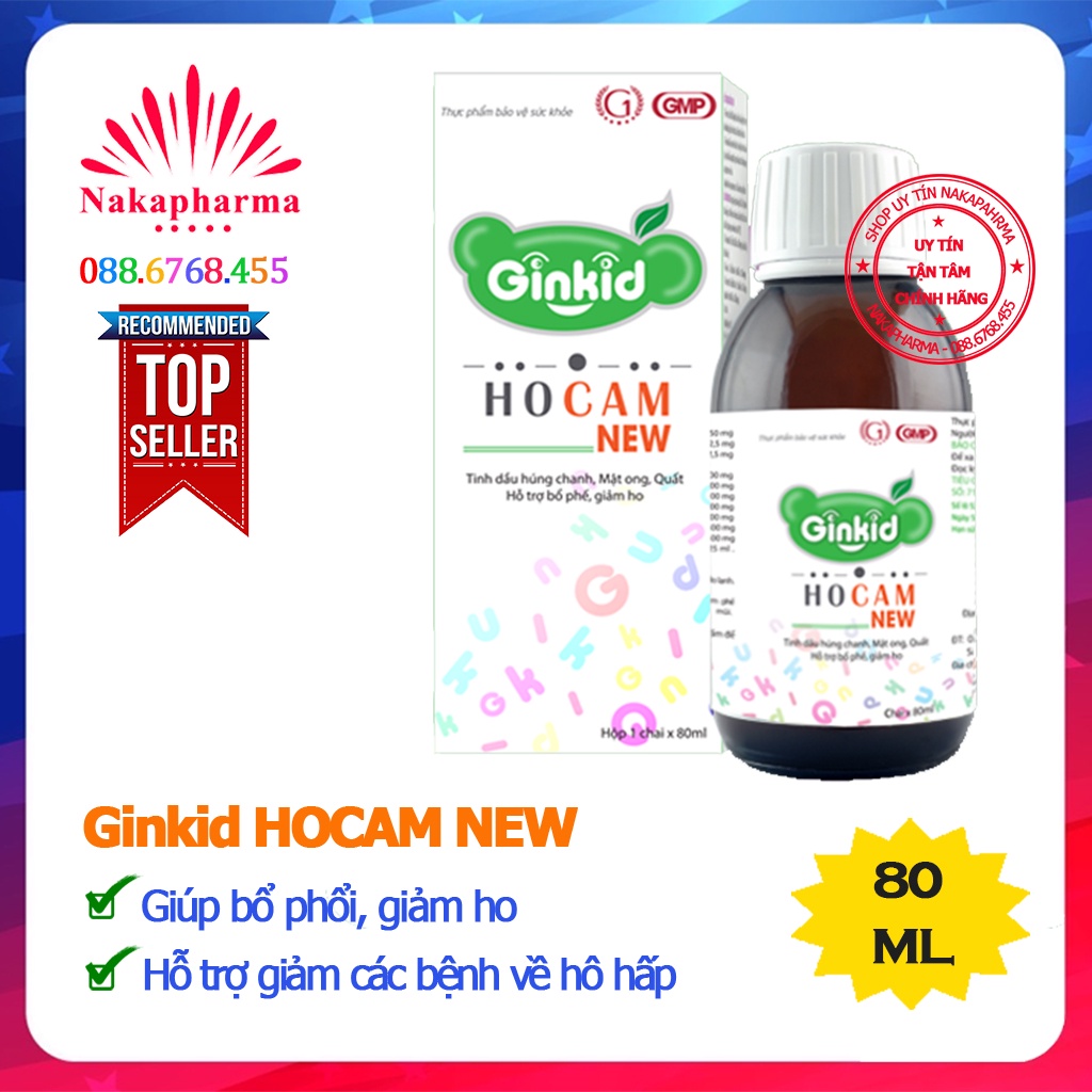 Siro ho cảm GINKID HOCAM NEW - Giúp giảm ho, nhuận phế, giảm hiệu quả các triệu chứng hắt hơi, sổ mũi, cảm cúm