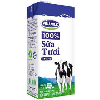 SỮA TƯƠI TIỆT TRÙNG VINAMILK 100% ÍT ĐƯỜNG CÓ ĐƯỜNG, KHÔNG ĐƯỜNG- HỘP GIẤY 1L [chính hãng]
