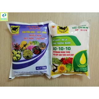 COMBO PHÂN BÓN HỖN HỢP ĐẦU TRÂU BĐ-MK NPK 30-10-10 NẢY CHỒI, RA LÁ GÓI 1KG + PHÂN BÓN ĐẦU TRÂU BĐ-MK 15-7-17+TE CHUYÊN H