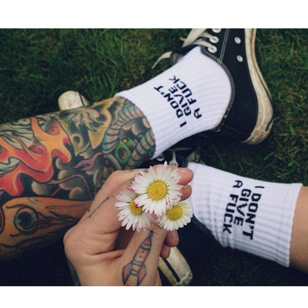 Vớ dài có in chữ thời trang phong cách cho nam / nữ