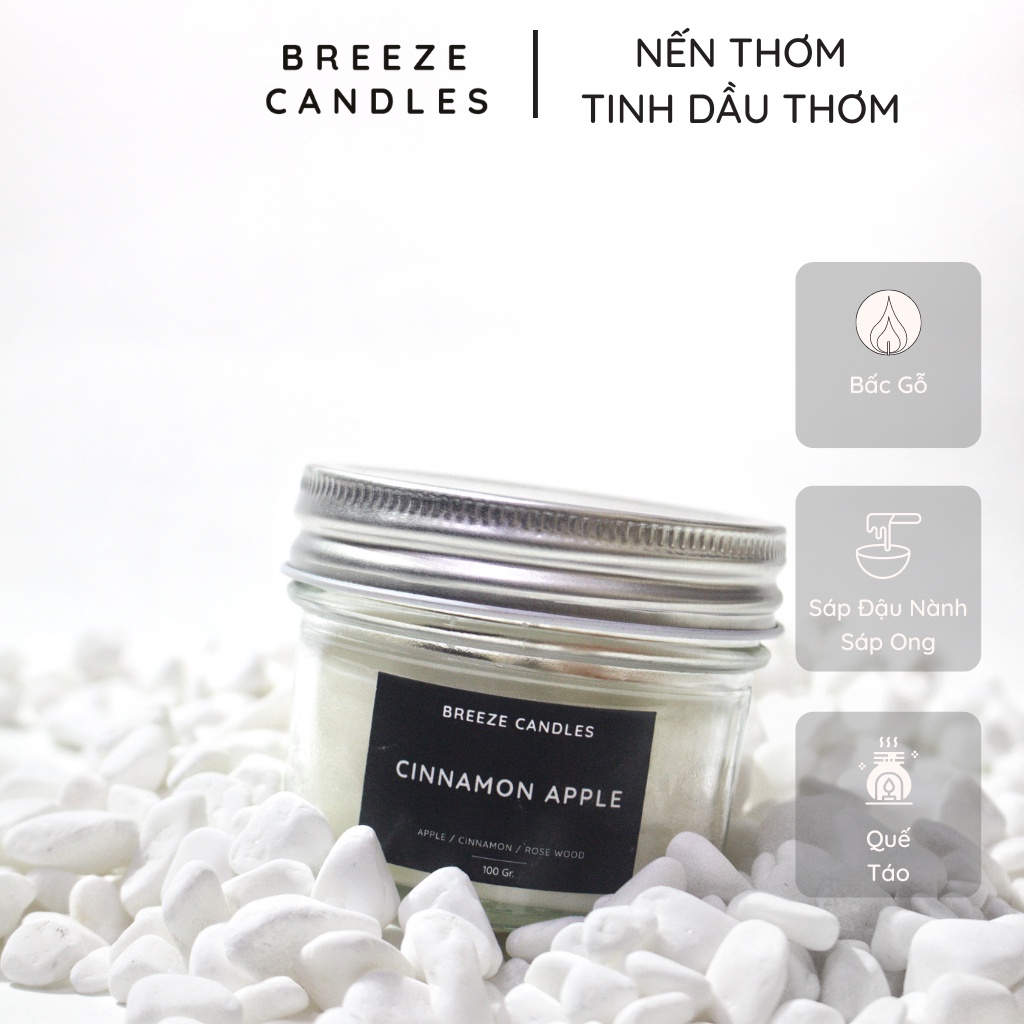 Nến thơm thiên nhiên hương ngọt ấm của táo, quế và gỗ hồng - CINNAMON APPLE - 100gr