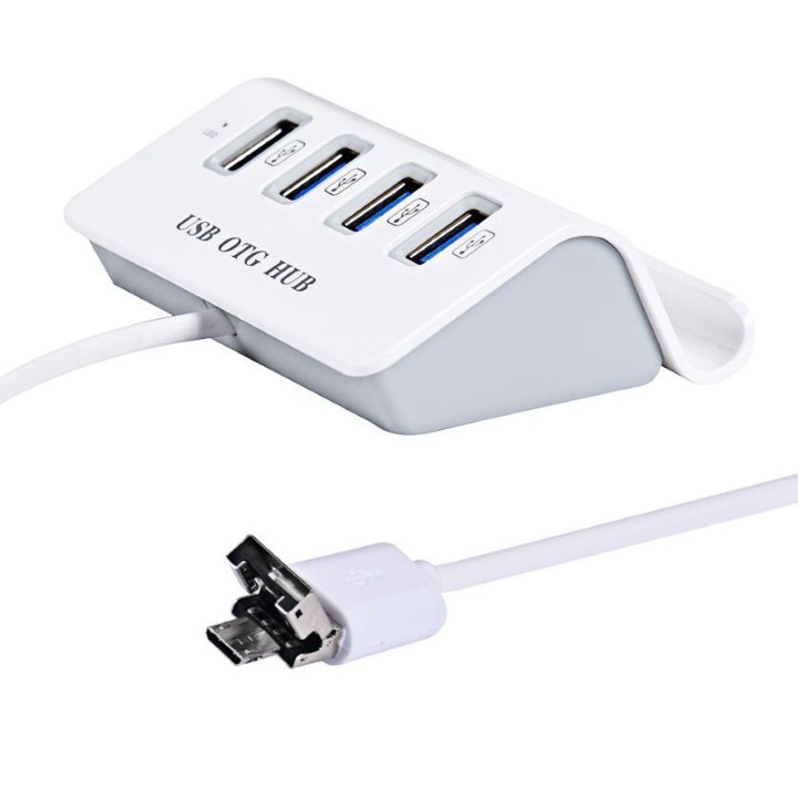 BỘ CHIA 4 CỔNG USB HUB OTG ĐẾ GÀI ĐIỆN THOẠI, MÁY TÍNH BẢNG TIỆN LỢI