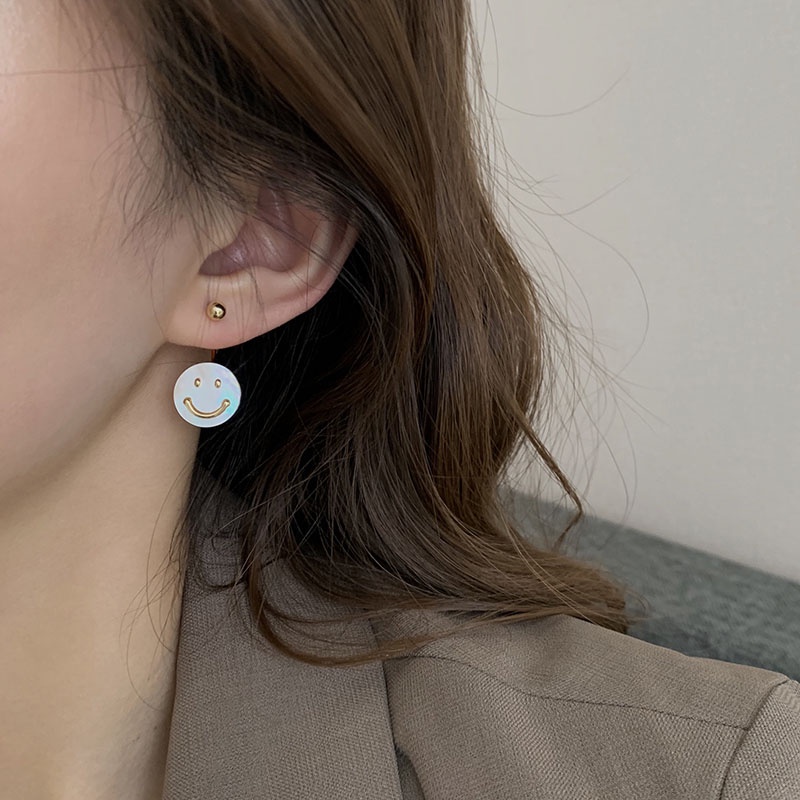 Khuyên Tai Hình Mặt Cười Đơn Giản Phong Cách Hàn Quốc Thời Trang Cho Nữ