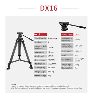 Chân máy quay Coman DX16Q5S Pro + Qùa tặng