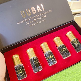 Set 5 Chai Tinh Dầu Nước Hoa Dubai Mini Dành Cho Cả Nam Và Nữ
