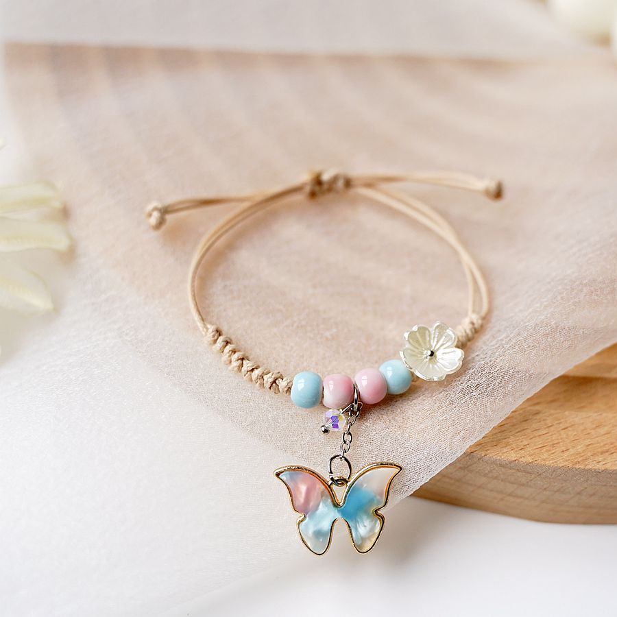 Vòng Tay Đính Hạt Ngọc Trai/ Bông Hoa/ Bươm Bướm/ Bông Hoa/ Vỏ Sò Độc Đáo Thời Trang Hàn Quốc Cho Nữ