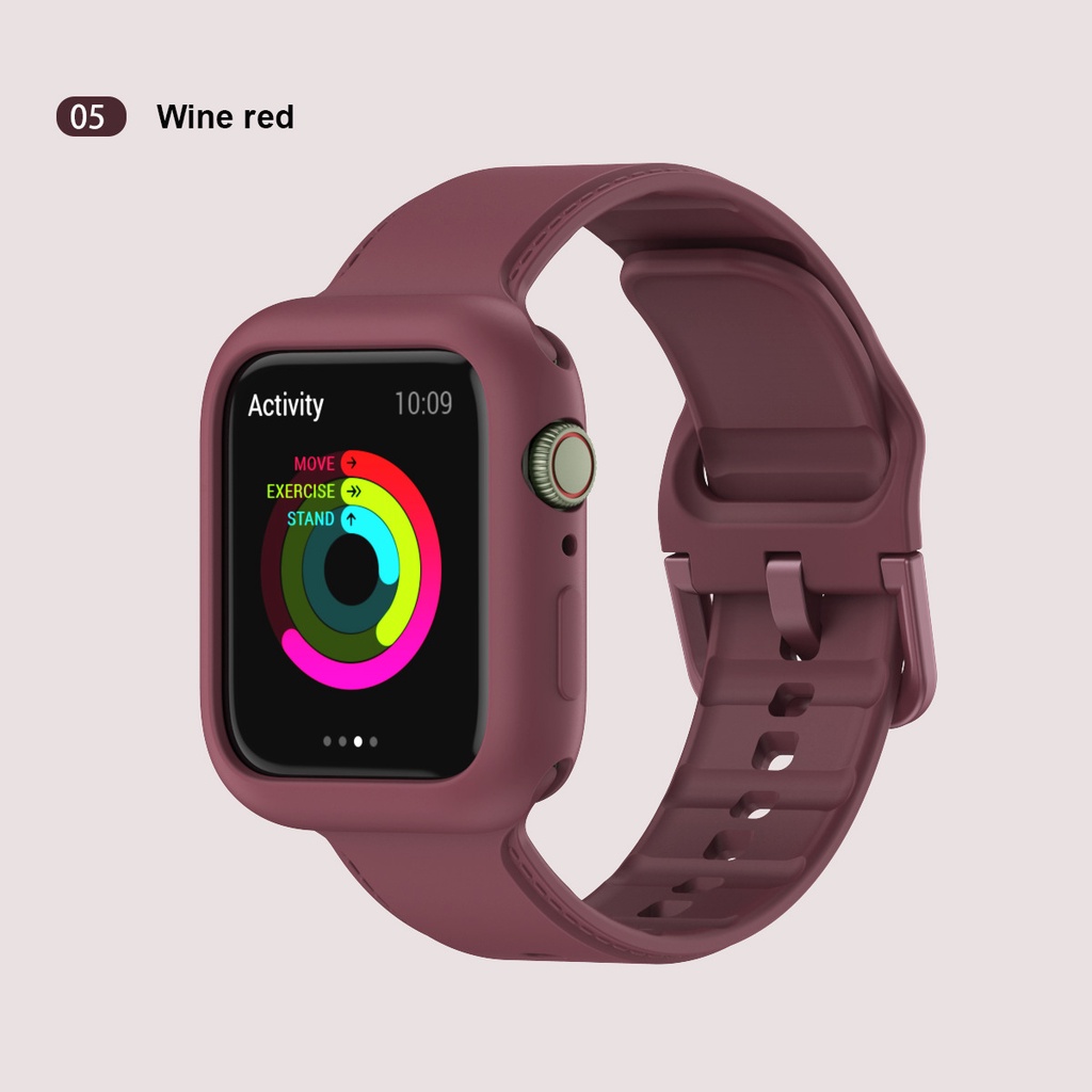 Bộ Dây Đeo + Vỏ Bọc Bằng Silicone Mềm Cho Đồng Hồ Thông Minh Apple watch 45mm 41mm 44mm 40mm 38mm 42mm 7 SE 6 5 4 3 SE