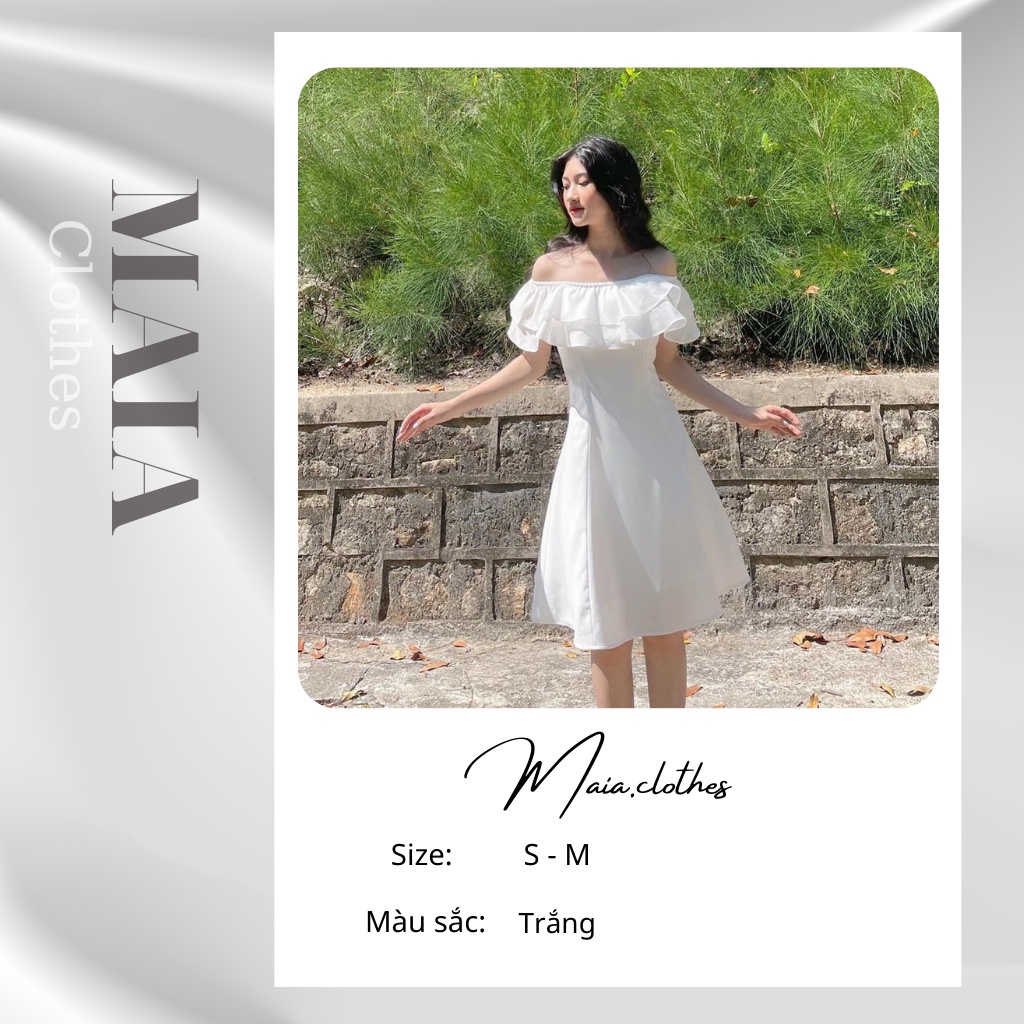 Váy Dầm Nữ Hở Vai Bèo Phong Cách Hàn Quốc Maia.clothes