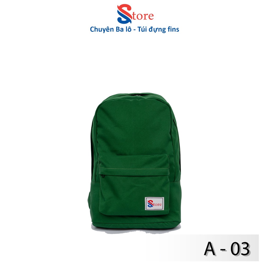 Balo Laptop, Balo học sinh nam nữ chống sốc Unisex S'store màu xanh lá - Vải trượt nước, chống thắm 