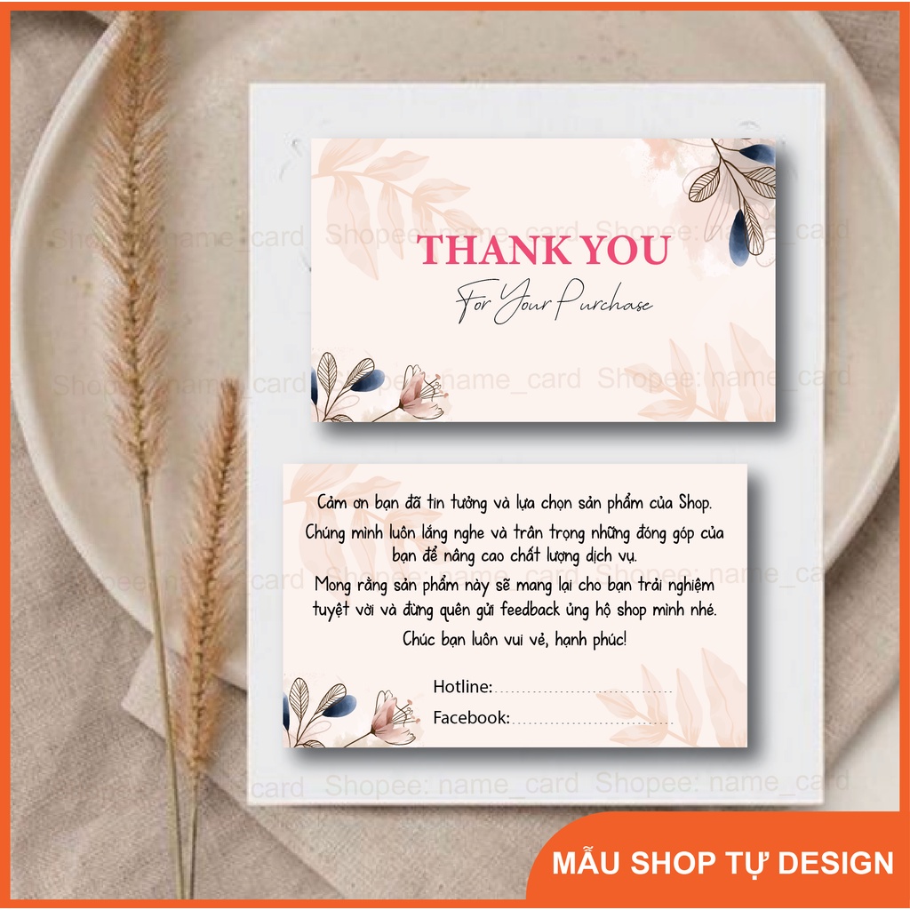 Card cảm ơn khách hàng, thank you card có sẵn tại shop kích thước ...