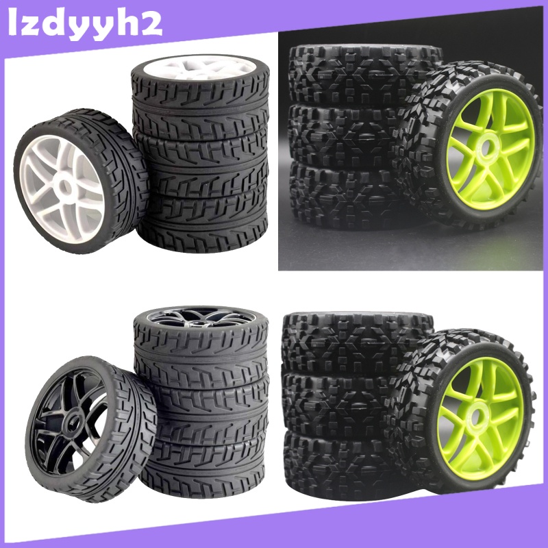 Bộ 4 Bánh Xe Cao Su Thay Thế Cho Xe Hơi Điều Khiển Từ Xa HSP HoBao 1 / 8