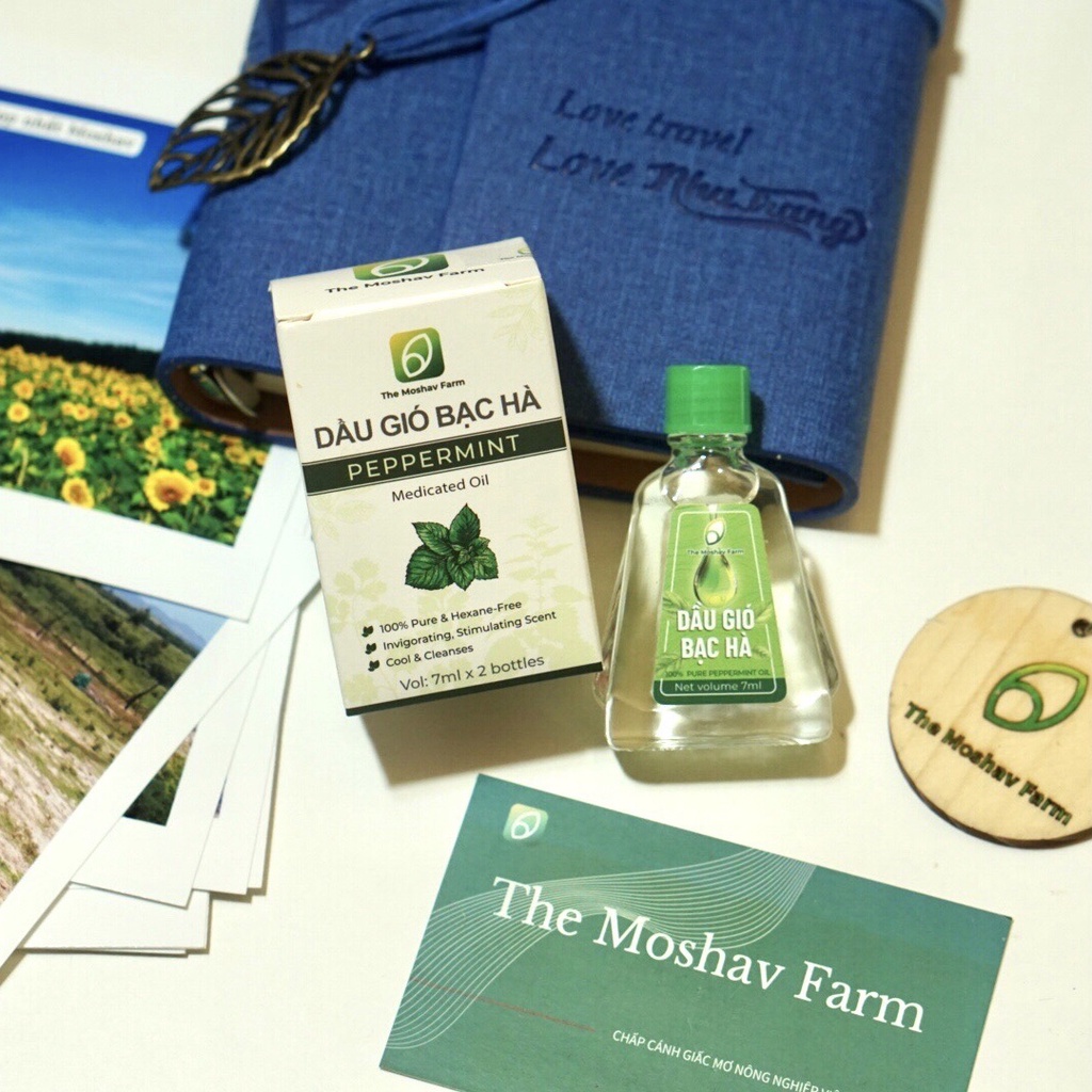 Dầu Gió Bạc Hà The Moshav Farm Hương Thơm Tự Nhiên Thông Mũi, Giúp Giảm Ngứa Cảm Lạnh, Đau Bụng, Đau Đầu, Say Xe 1 chai