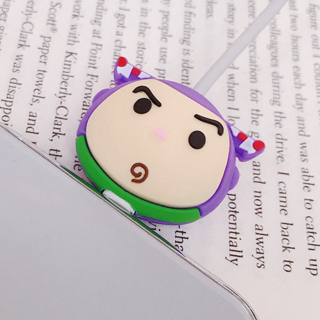 1 Vỏ Bọc Bảo Vệ Dây Cáp Sạc USB iPhone Bằng Silicon Mềm Hình Hoạt Hình Dễ Thương